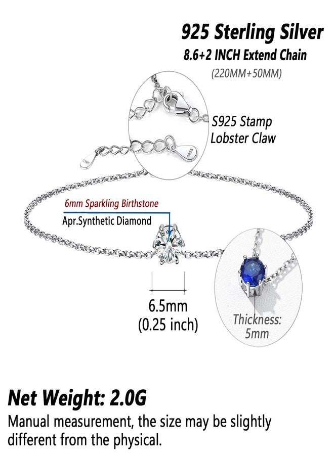 Silvora April Birthstone Anklet for Women - 925 Silver Anklet - Come with Gift - Image 3